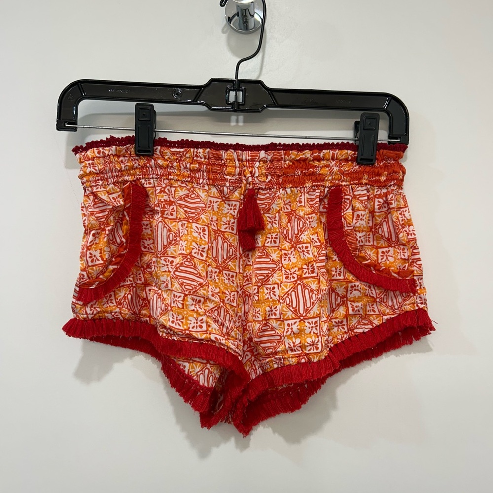 Poupette St. Barth Vibrant Red and Orange Shorts | Size 2